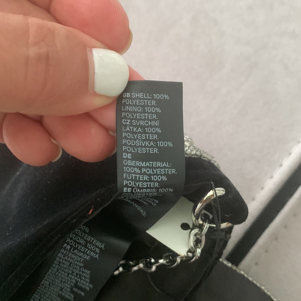 NWT H & M Black Beaded Shoulder Bag - Picture 13 of 17